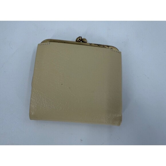 VINTAGE Princess Gardner Tri-Partite French Purse in Bone 8 Photo Holder 4"x4.25 - Picture 3 of 11